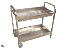 Stainless steel cart for dishware